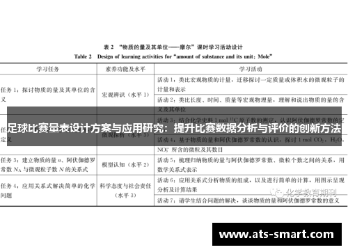 足球比赛量表设计方案与应用研究：提升比赛数据分析与评价的创新方法